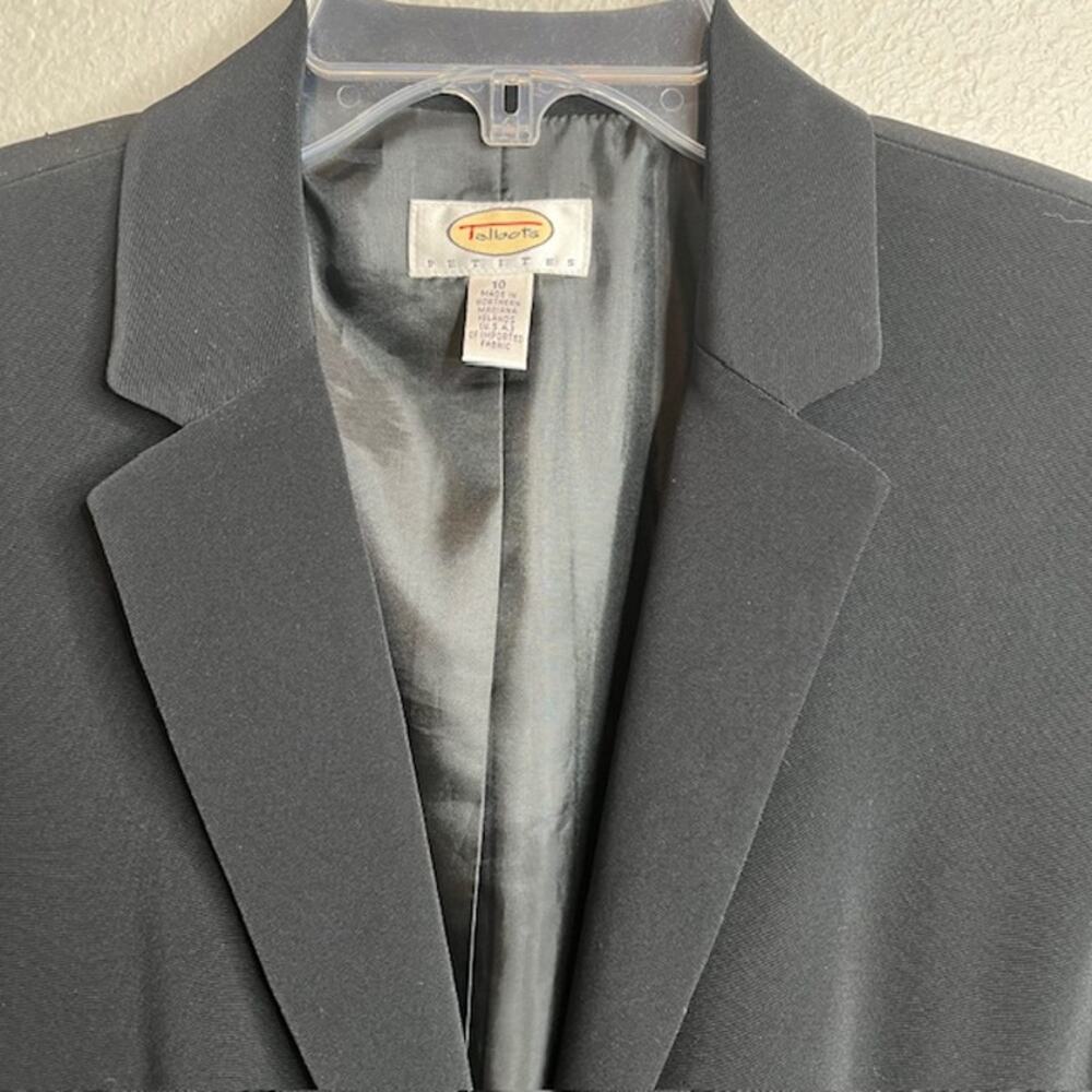 Talbots Petites Black Blazer Size 10P Tailored Dress Jacket Career Work - Picture 4 of 14
